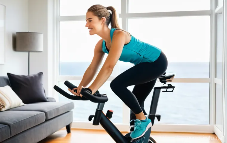 헬스 사이클 활용법과 효과 - Prompt 1: Cozy Home Cardio Session**